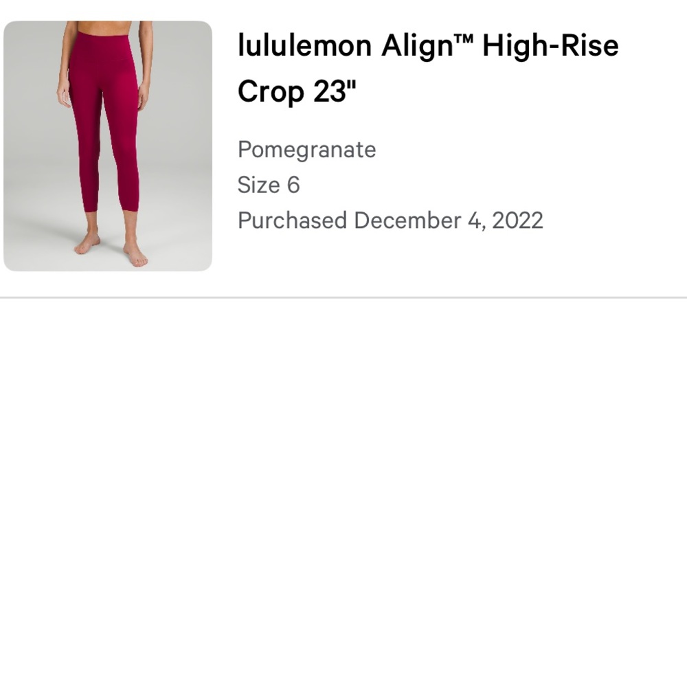 Lululemon align high rise crop 23” leggings